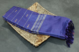 Vaazhai Naar (Banana Pith) Saree with Zari Border and Buttas - Light Green with Purple Pallu