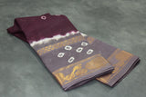 Purple Pure Sungudi Cotton Saree with Bandhani Tie-Dye and Golden Zari Traditional Motif Border Saree JCS Fashions