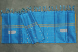 Royal Blue Vaazhai Naar (Banana Pith) Woven Saree with Small Butta Motifs