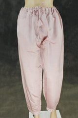Light Onion Pink 3-Piece Salwar Suit Set with Organza Chiffon Kurti, Elastic Pant & Stone Work Dupatta