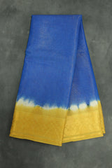 Blue Sungudi Cotton Saree with Diamond-Line Zari Pattern and Gold-Tone Border Saree JCS Fashions
