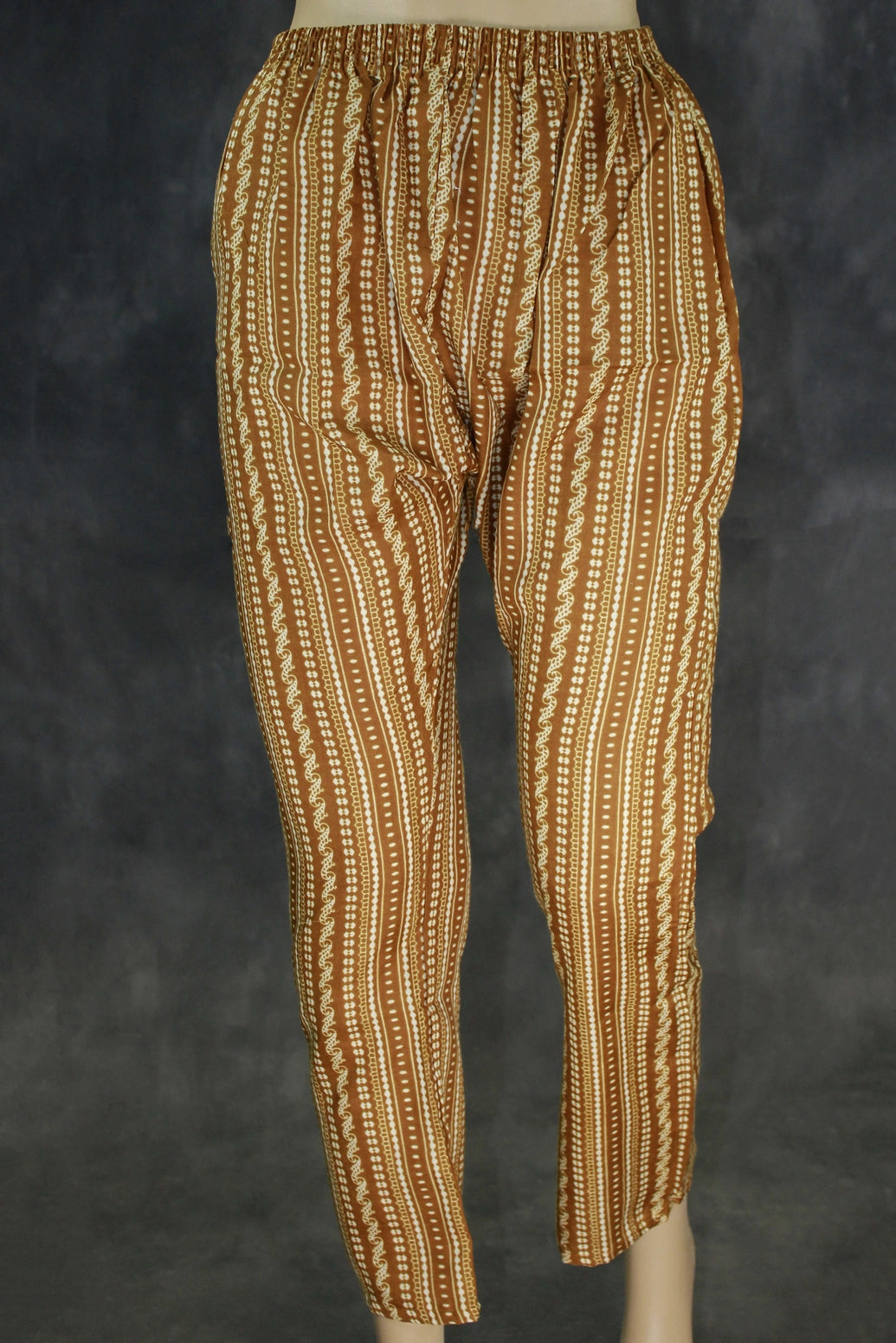 Golden Brown Cotton Kurta Set with Printed Design