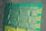 Green Kubera Pattu Saree with Peacock Border and Blouse | Semi Silk