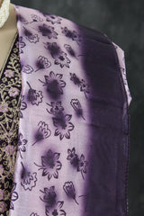 Roman Silk Wine Embroidered 3-Piece Kurta Set with Printed Digital Dupatta and Sequin Zari Handwork Kurti JCS Fashions