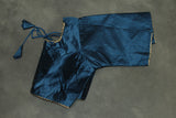 Readymade Navy Blue Raw Silk Padded Designer Blouse with Elbow Sleeves and Back Knot Blouse JCS Fashions