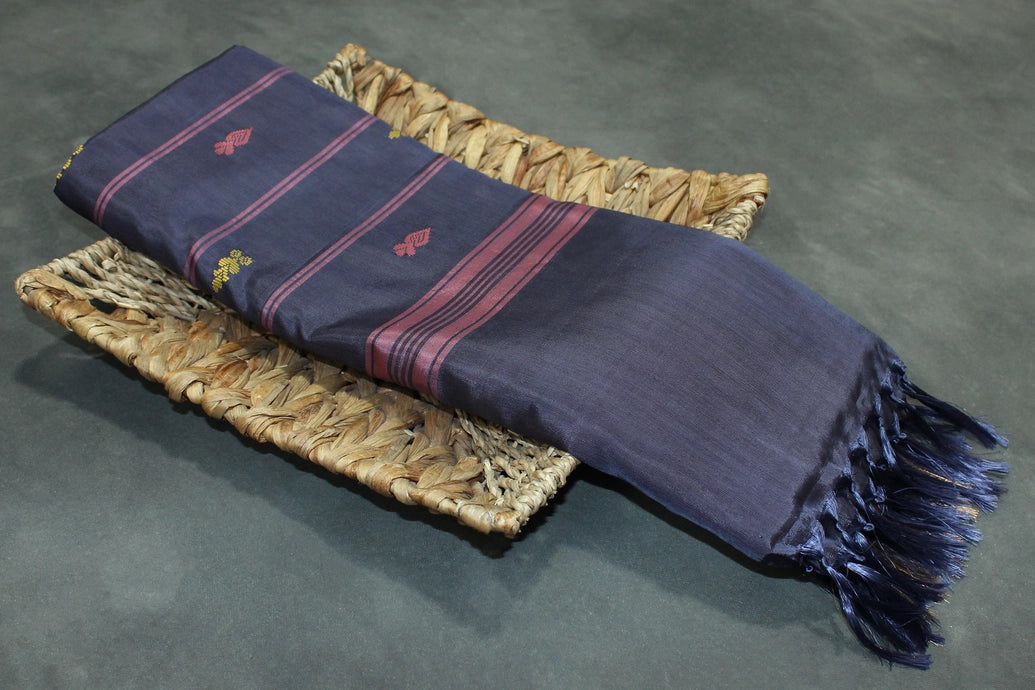 Vaazhai Naar (Banana Pith) Saree with Zari Border and Butta - Dark Peach