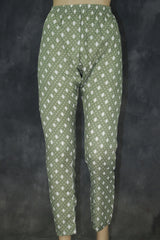 Green Floral Cotton 2-Piece Kurta Set with Elastic Waist Pant - Traditional Indian Kurti - Comfortable Everyday Wear
