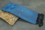 Peacock Blue Vaazhai Naar (Banana Pith) Saree - Borderless with Small Butta