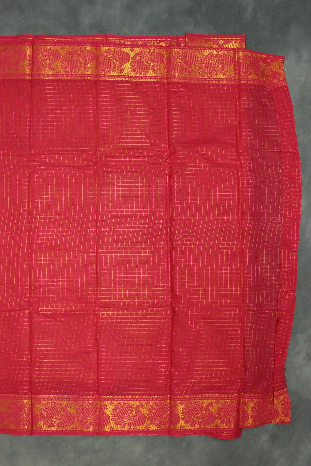 Sungudi Cotton Checked Saree in Yellow with Peacock Gold-Tone Zari Double Border Saree JCS Fashions