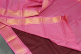 Purple Sungudi Cotton Checked Saree with Pink Peacock Gold Zari Double Border - Unstitched Blouse Included Saree JCS Fashions