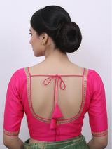 Green Saree Blouse - Sabyasachi Cut, Ready-Made