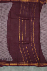 Elegant Poly Cotton Floral Brown Saree for Daily and Festive Wear Saree JCS Fashions