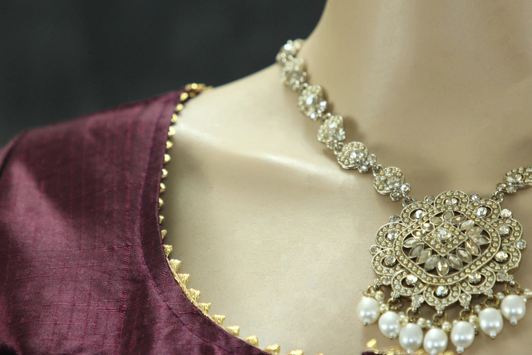 Readymade Padded Puple Raw Silk Blouse - Elbow Sleeve with Back Knot Blouse JCS Fashions