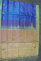 Banana Pith (Vaazhai Naar) Borderless Saree - Light Mehendi Green with Small Butta & Tassels - Light mehendi green