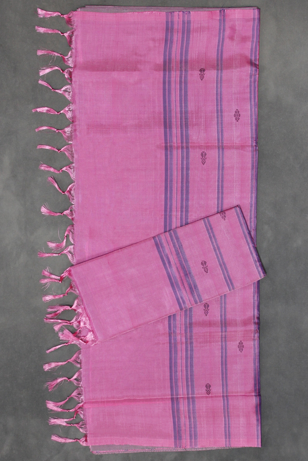 Magenta Vaazhai Naar (Banana Pith) Saree with Small Butta and Green Pallu