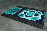 Teal Green Bandhani Sungudi Cotton Saree with Navy Zari-Striped Border Saree JCS Fashions