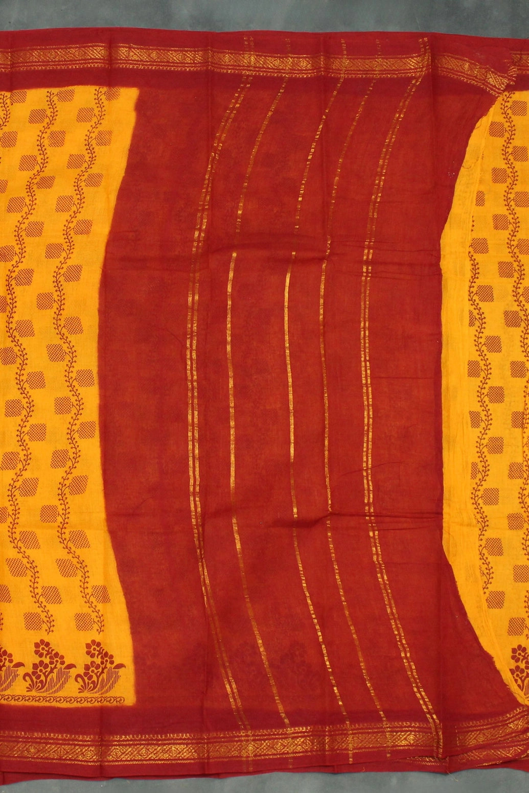 Floral Poly Cotton Saree for Daily and Festive Wear - Soft and Lightweight, 5.5 Meters Saree JCS Fashions