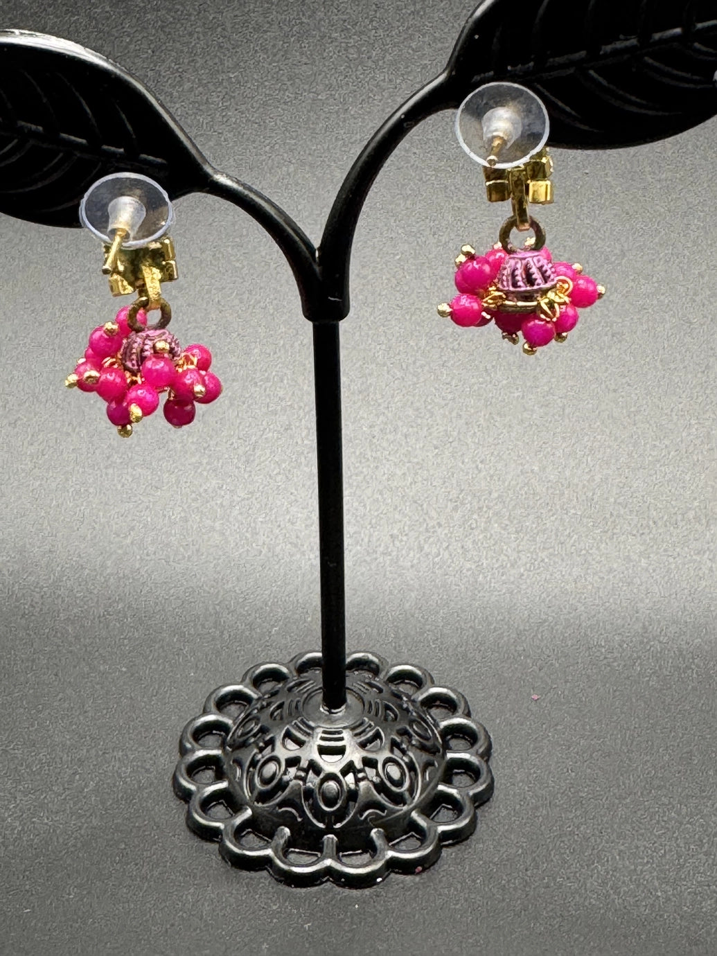 Gold Look Crystal Stud Jhumka Earrings - Traditional Fashion Jewelry Jewelry JCS Fashions