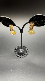 Gold Finish Crystal Jhumka Earrings for Women - Traditional Ethnic Fashion Jewelry Jewelry JCS Fashions