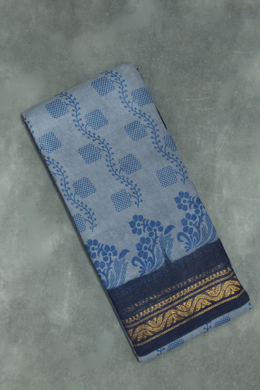 Elegant Grey Poly Cotton Floral Print Saree for Daily and Festive Wear Saree JCS Fashions