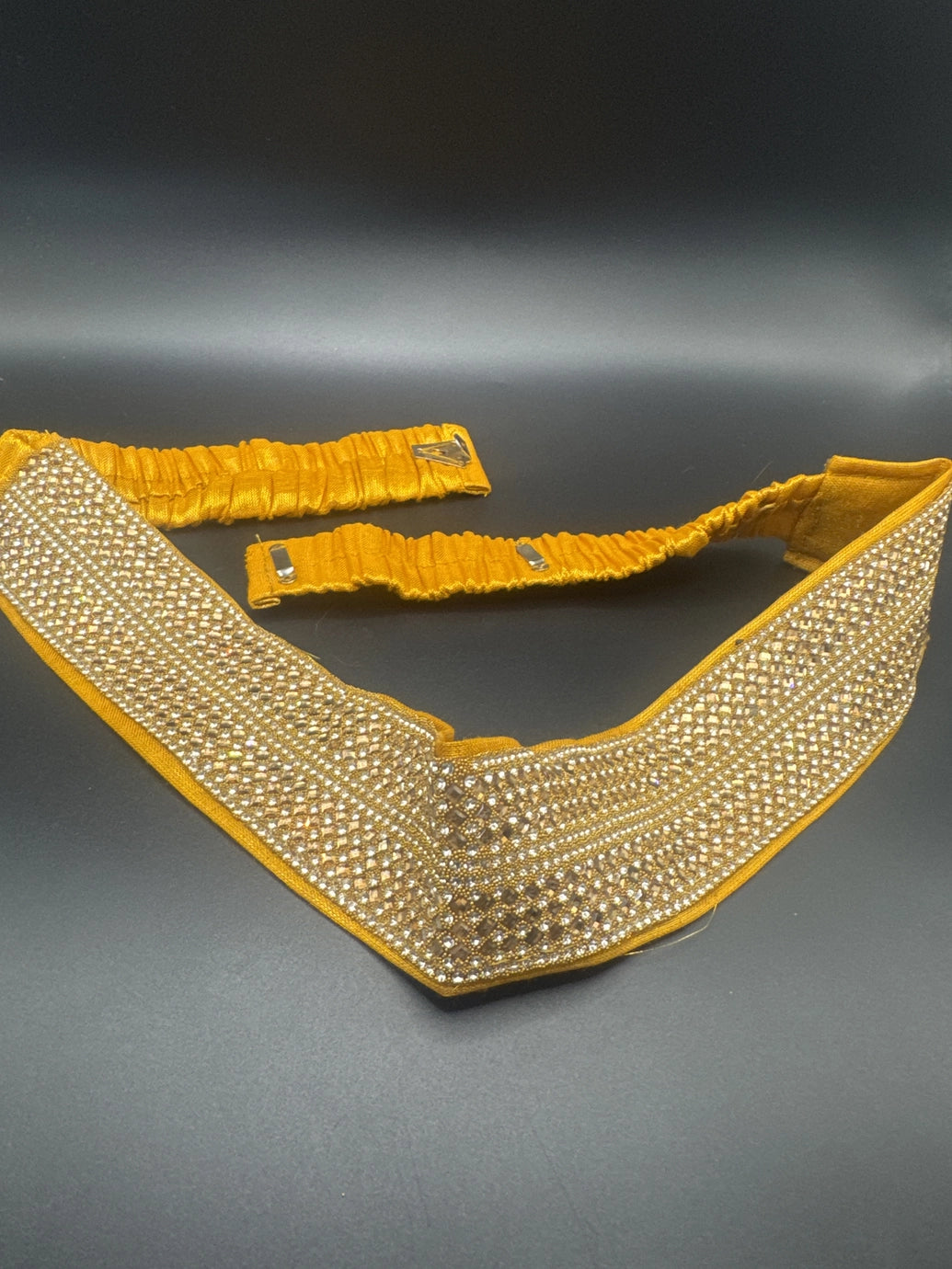 Gold-Tone Crystal Embellished Hip Belt with Adjustable Elastic and Hook Closures for Sarees Jewelry JCS Fashions