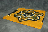 Black & Mustard Sungudi Cotton Bandhani Saree with Golden Zari Border Saree JCS Fashions