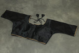 Readymade Black Raw Silk Padded Blouse - Elbow Sleeve, Back Knot Blouse JCS Fashions