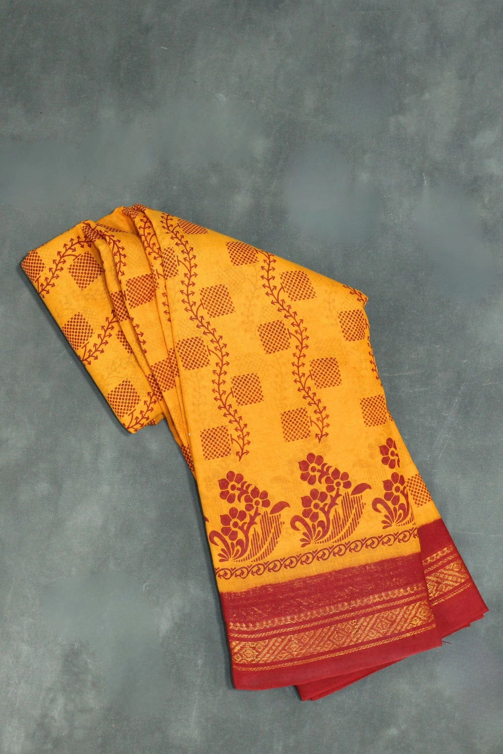 Floral Poly Cotton Saree for Daily and Festive Wear - Soft and Lightweight, 5.5 Meters Saree JCS Fashions