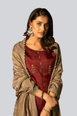 Fancy Hand Work 3 Piece Salwar Suit in Brown | JCS Fashions