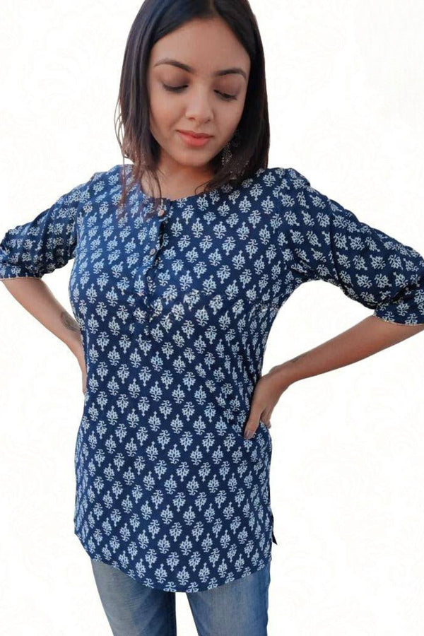 Stylish Cambric Cotton Short Kurti - Perfect for Everyday Wear