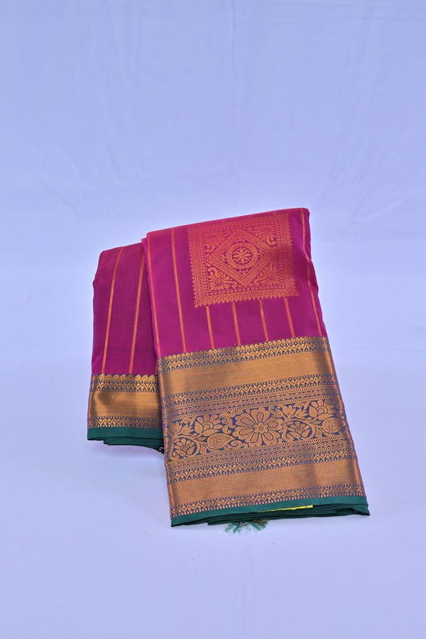 JCSFashions' Luxury Kanchipuram Silk Saree with Golden Zari Work