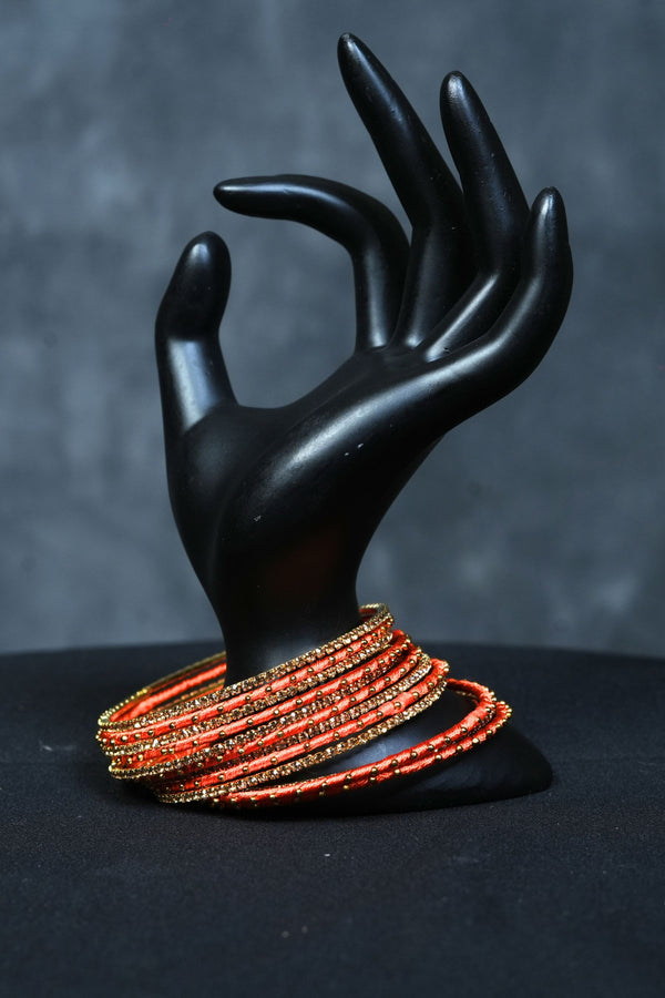 Silk Thread Bangles with Intricate Bead Work - Set of 23 | JCS Fashions