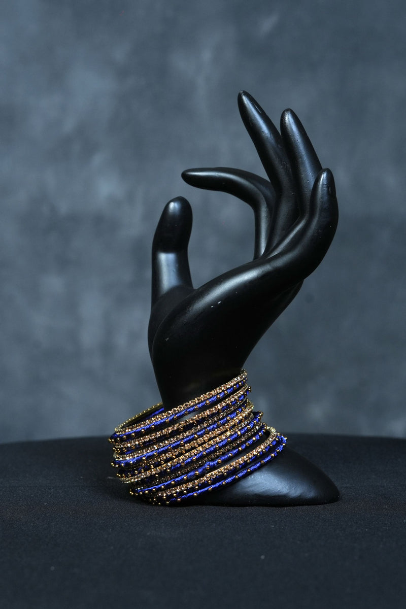 Silk thread bangles and golden bead work Bangles By JCSFashion
