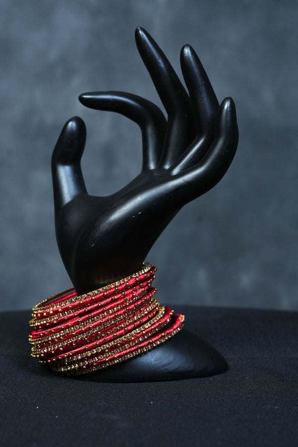 Luxury in Threads: 23 Silk Bangles with Golden Bead Elegance |JCSFashions