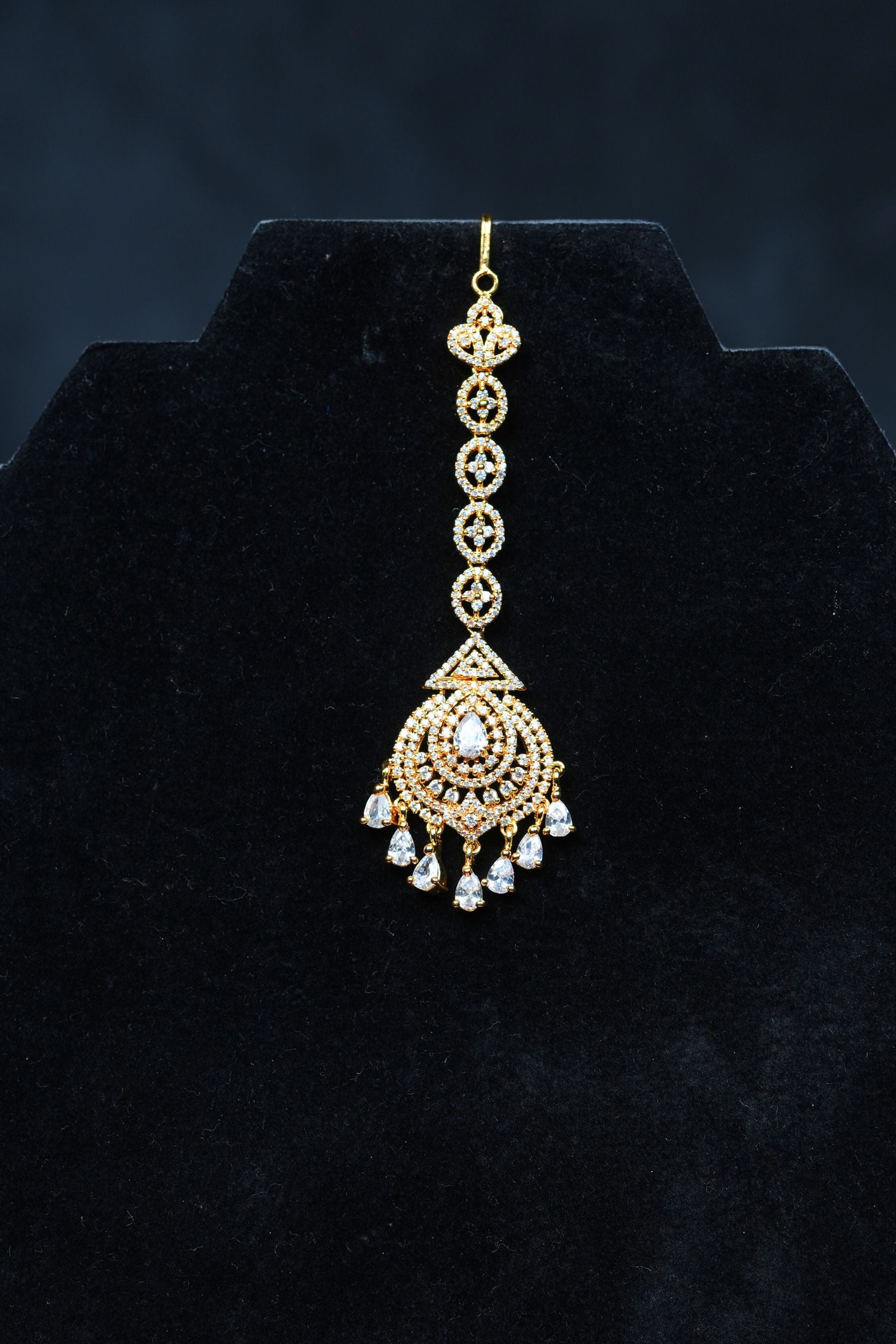 Glamour in Gold: AD Stone Tikka for Divine Elegance at JCSFashions Jewelry JCS Fashions