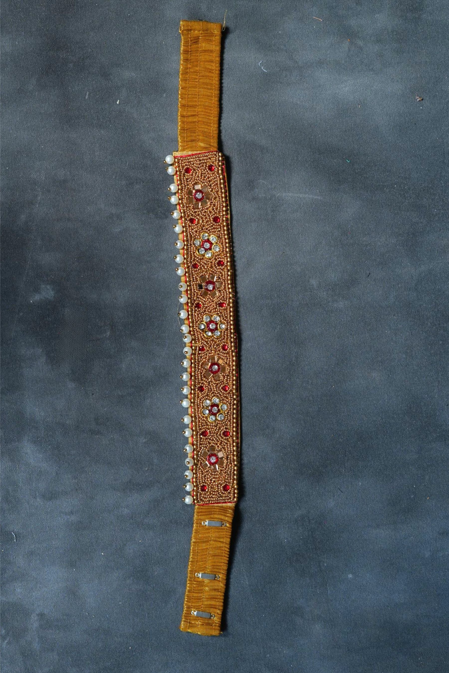 Kids Traditional Gold-Finish Hip Belt | Adjustable Ethnic Accessory