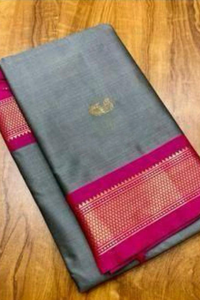 Traditional Paithani Cotton Silk Saree with Matching Blouse