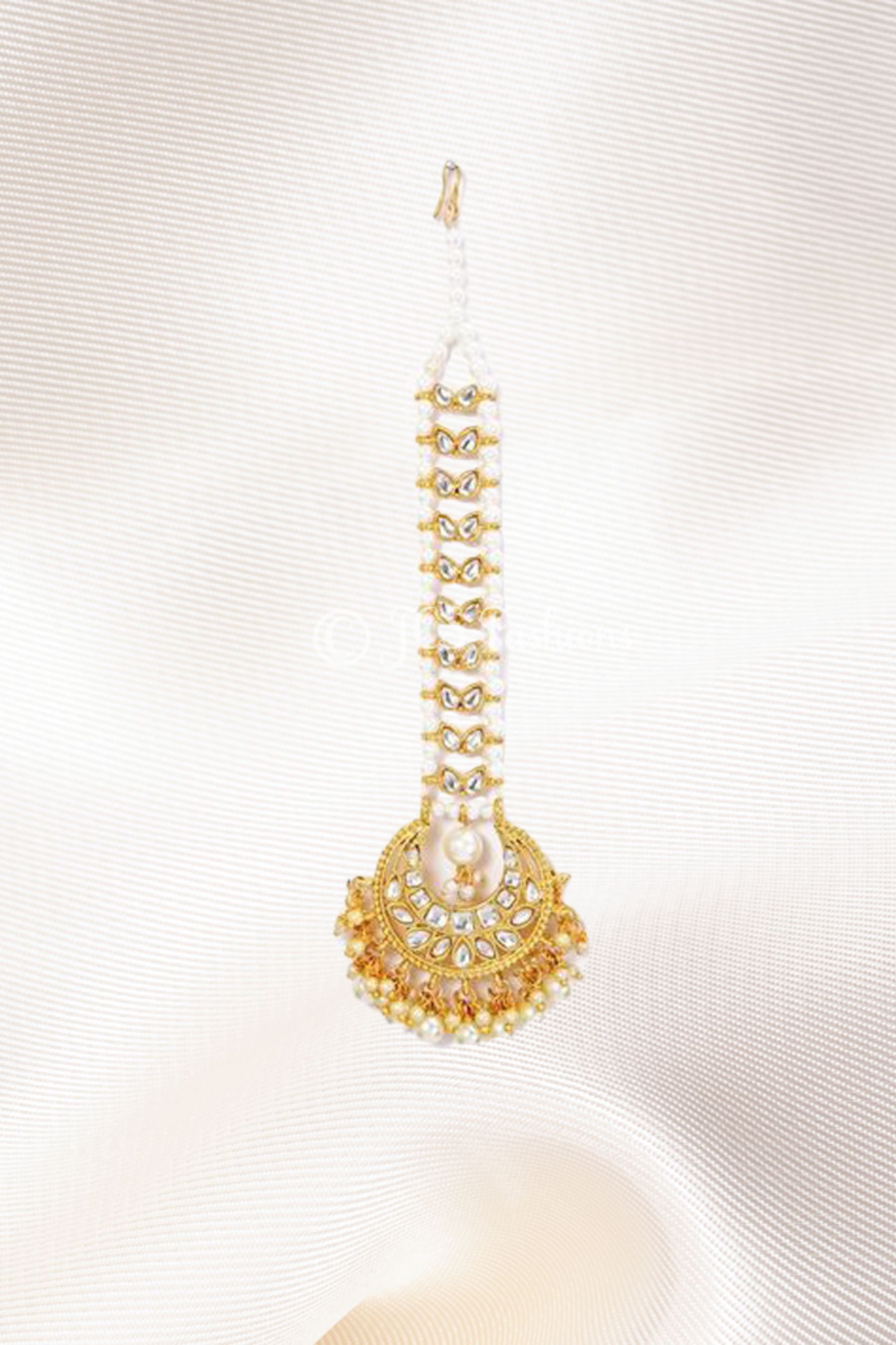 Beautiful Indian Style Pearl Chaand Tika For Women Jewelry JCS Fashions