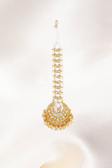 Beautiful Indian Style Pearl Chaand Tika For Women