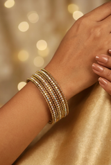 Gold-Tone Crystal Bangles with Multicolour Stones for Festive Wear, Wedding Jewellery