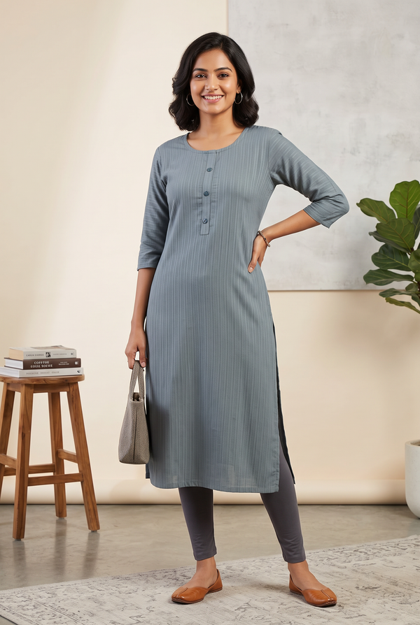 Rayon Kurti – Lightweight Popcorn Fabric Casual Wear