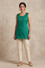 Silk Kurti – Dual-Tone Silk Cotton 28in for Women
