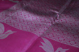 Beige & Purple Kubera Pattu Silk Saree with Zari Border and Matching Blouse