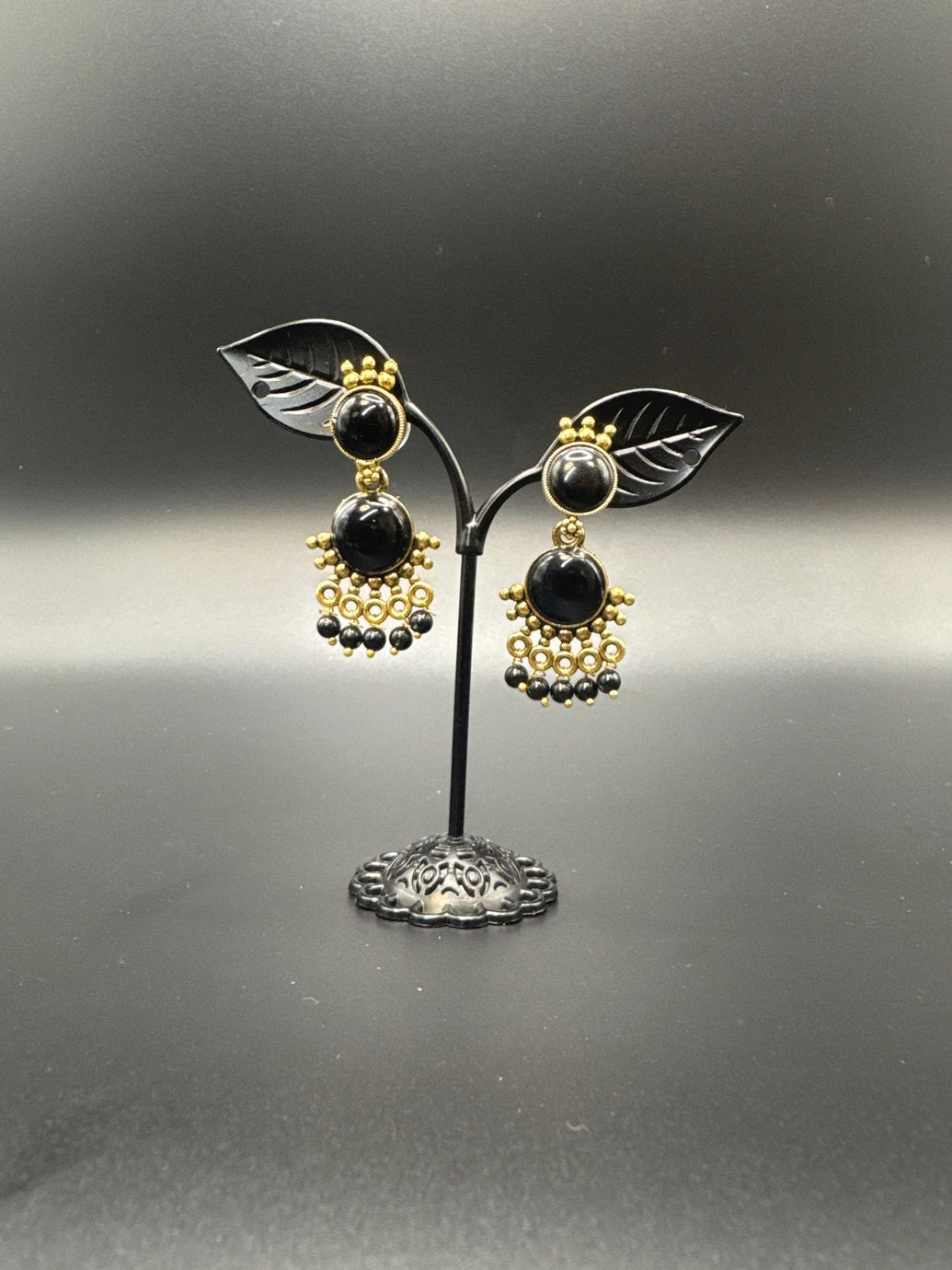 Gold-Tone Multicolor Beaded Ethnic Jhumka Dangler Earrings