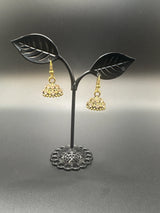 Gold-Tone Stone Studded Dome Jhumka Earrings - Multi Colours Jewelry JCS Fashions Gold 1.00 inch