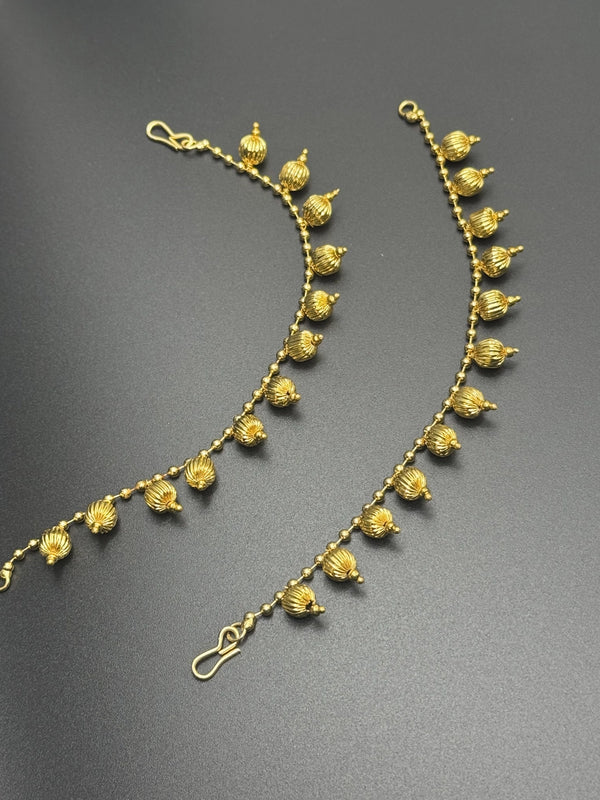 Gold-Tone Plated Traditional Ear Chain Maatal Pair for Women – 6 inch Jewelry JCS Fashions