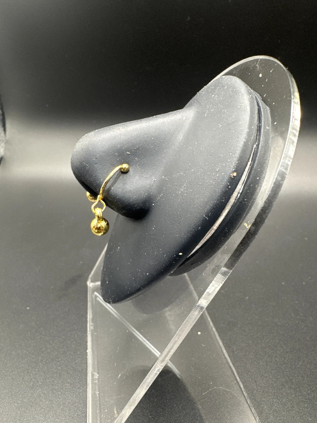 Gold-Tone Traditional Nath Nose Ring with Beaded Drops Jewelry JCS Fashions