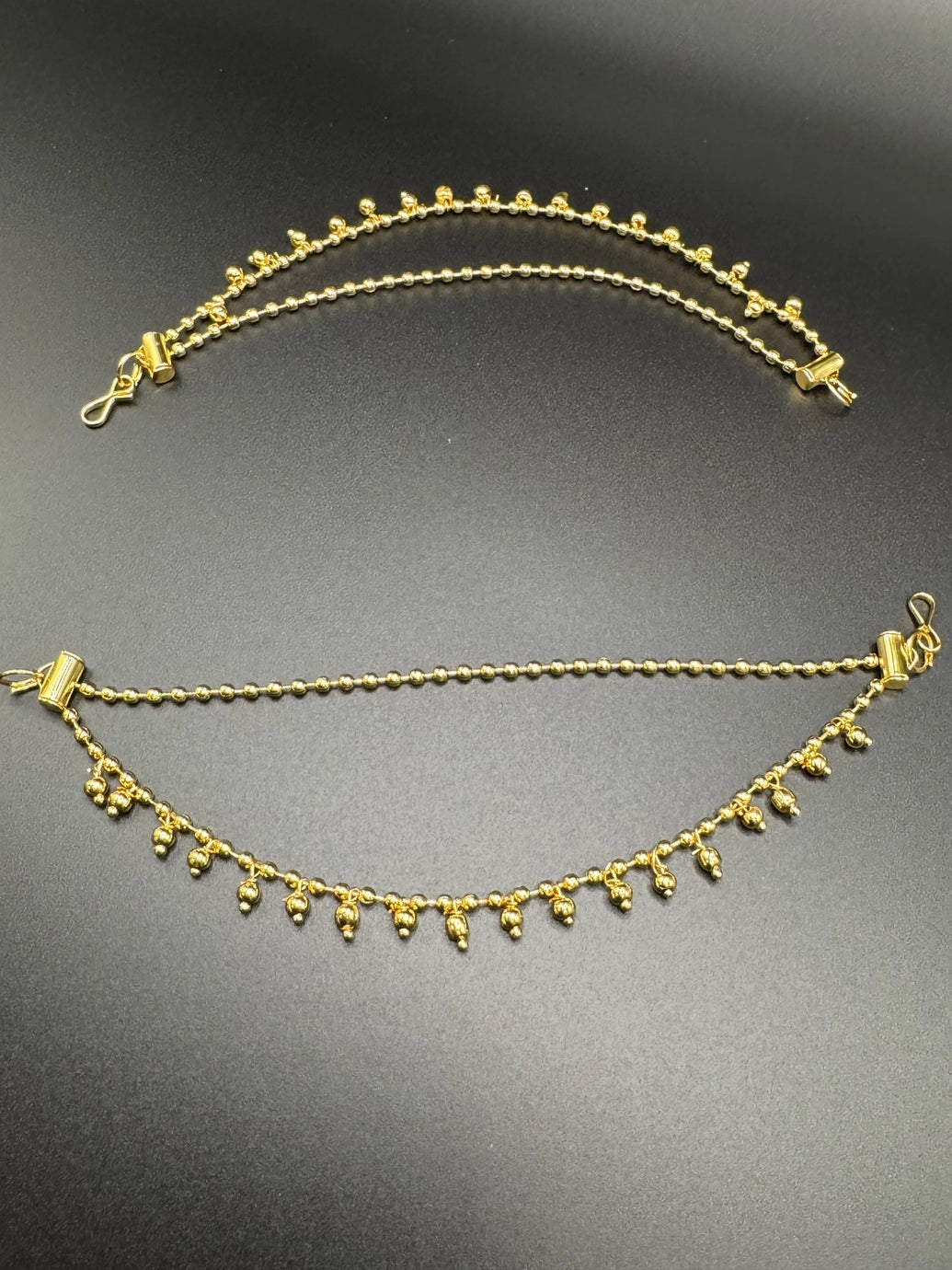 Gold-Tone Traditional Bead Maatal Ear Chain for Women - 5.5 inch Jewelry JCS Fashions