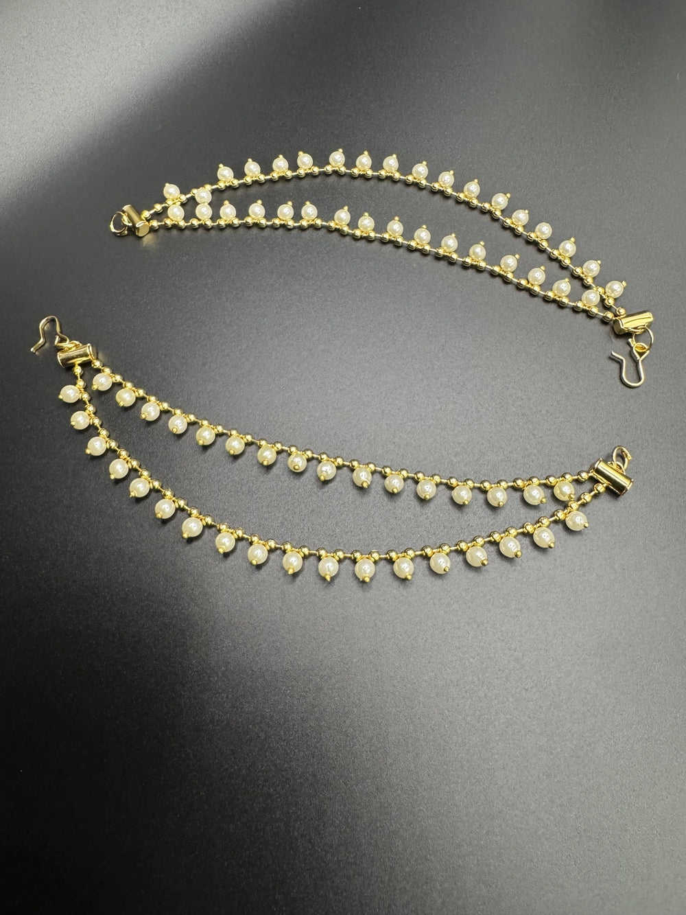 Gold-Plated Pearl Ear Chain for Women - 6 Inch Jewelry JCS Fashions