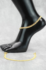 Gold-Plated South Indian Traditional Mango Design Anklet for Women - Gold